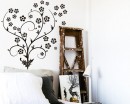 Floral Branch with Flowers Vinyl Decals Modern Wall Art